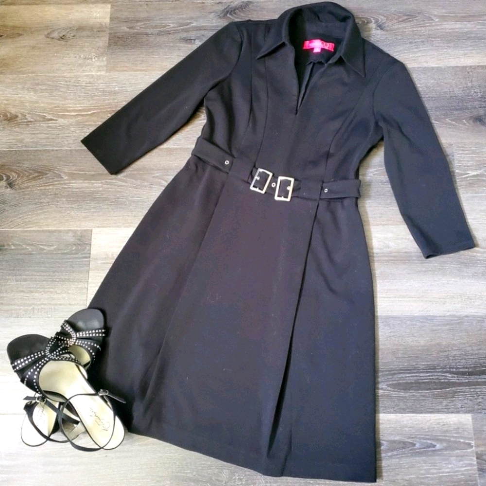 Nine & Co Black Dress with Belt size 6
